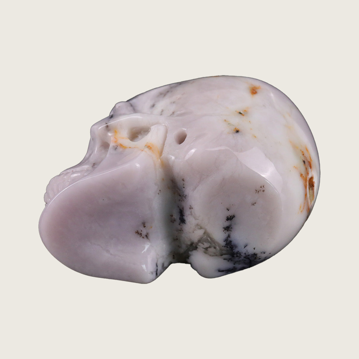 2.2" White Opal Crystal Skull Carving  #SKH22030