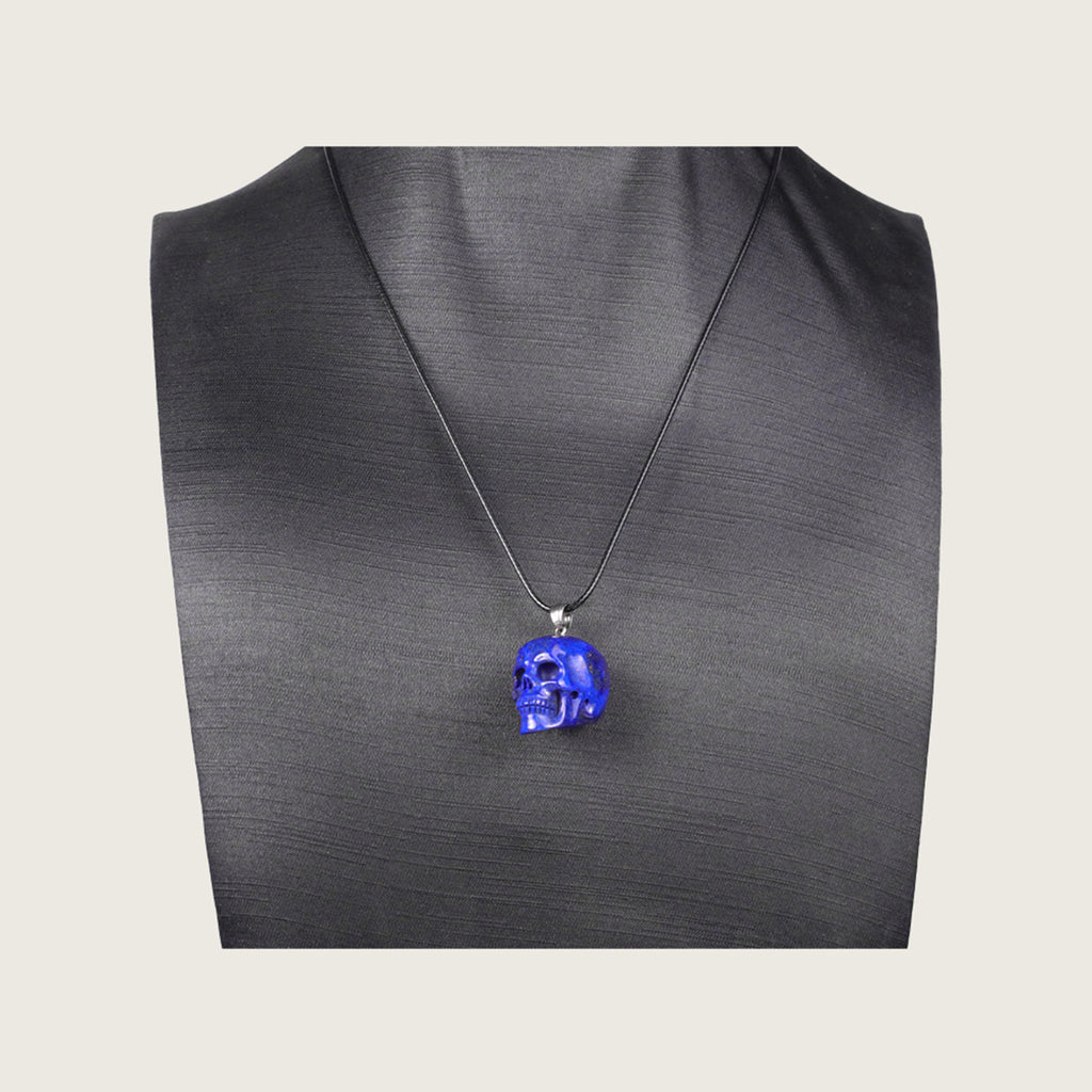 1.1" Lapis Lazuli Skull Pendant Carving  #CSC0020