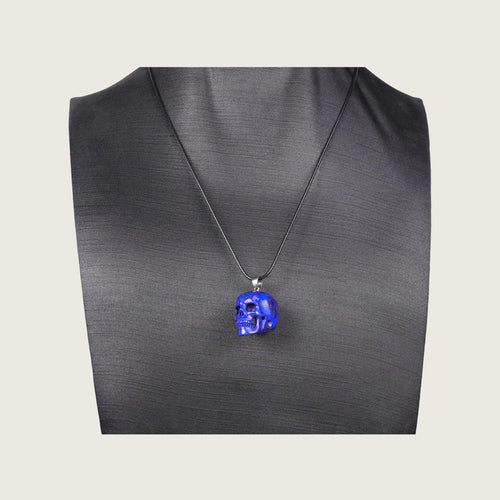 1.1" Lapis Lazuli Skull Pendant Carving  #CSC0020