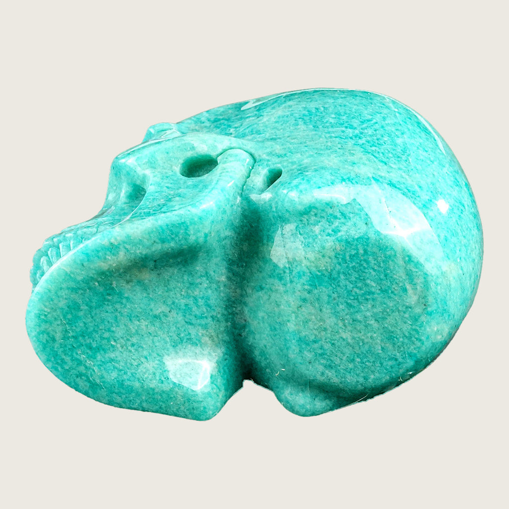 4.5" Amazonite Crystal Skull Carving  #SKHAA4501