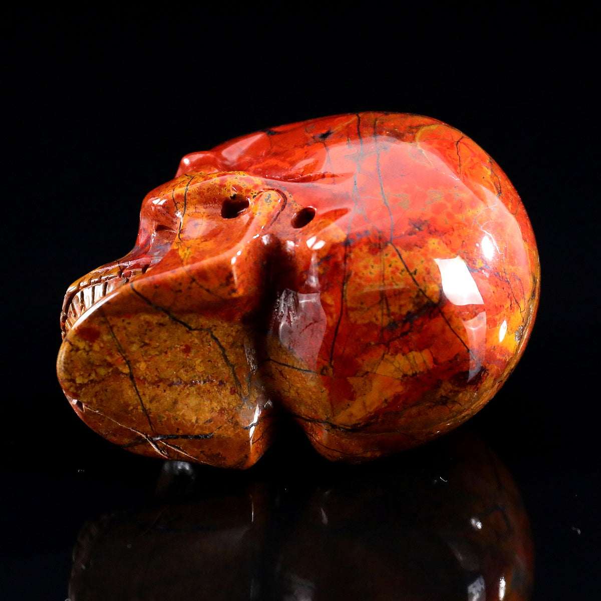 3.0" Red Jasper Crystal Skull Carving  #SKH30095