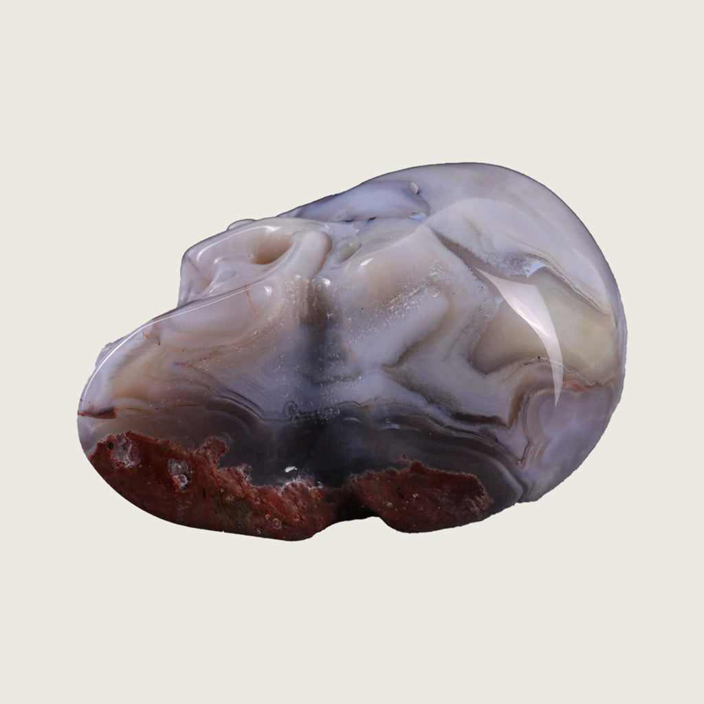 2.2" Solid Volcanic Agate Crystal Skull Carving  #SKH22049