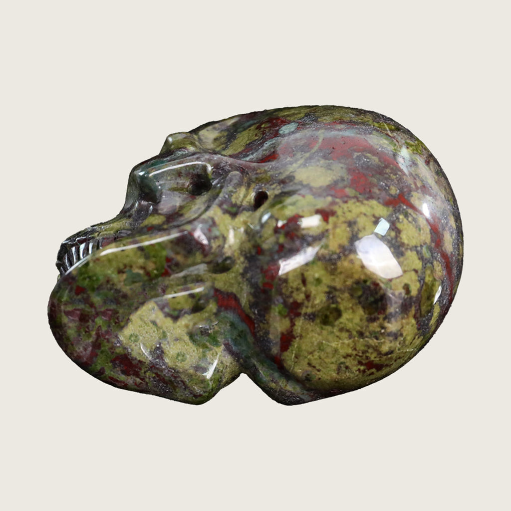 3.0" Dragon Blood Jasper Crystal Skull Carving  #SKH30055