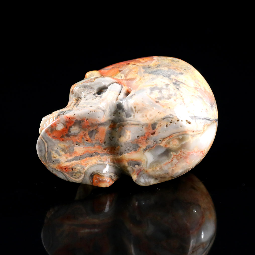 3.0" Crazy Agate Crystal Skull Carving  #SKH30107