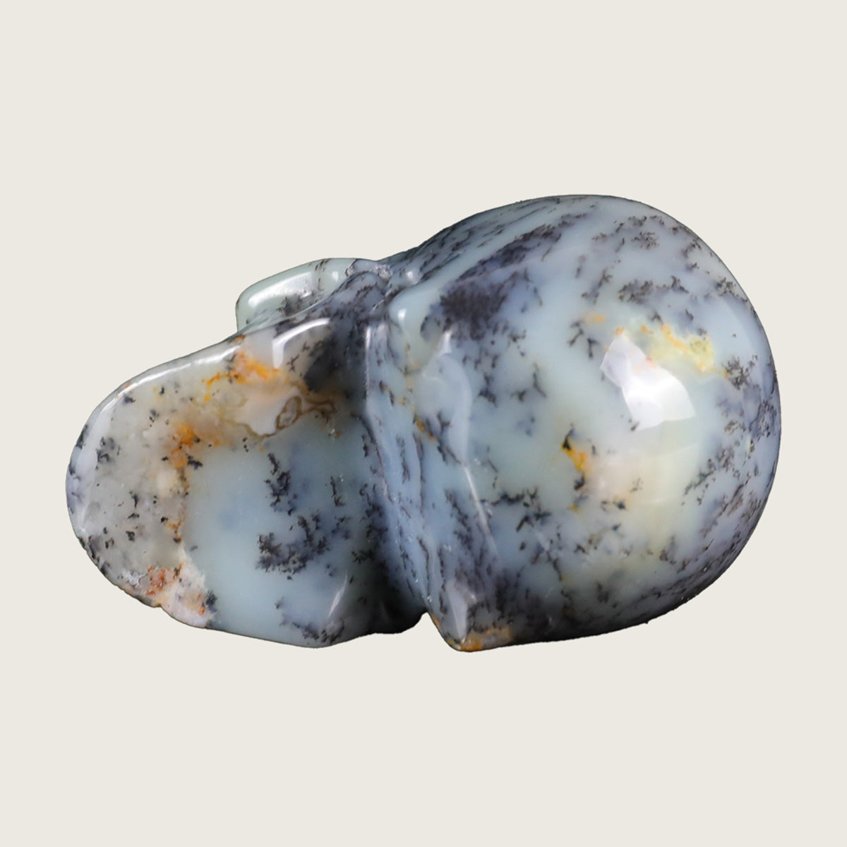 2.2" White Opal Human Skull Carving  #SKH22017