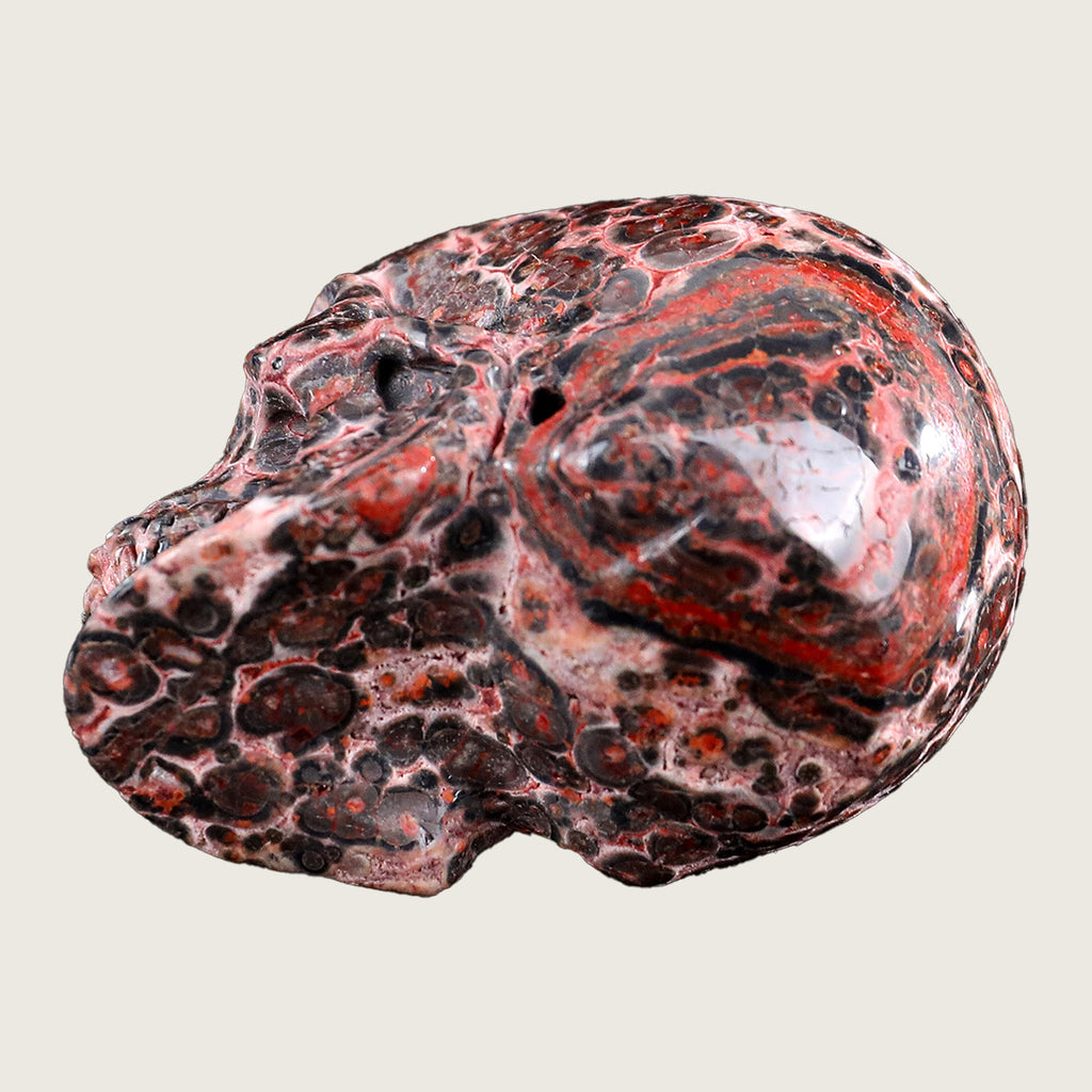 2.2" Leopard Skin Jasper Crystal Skull Carving  #SKHRLS2201