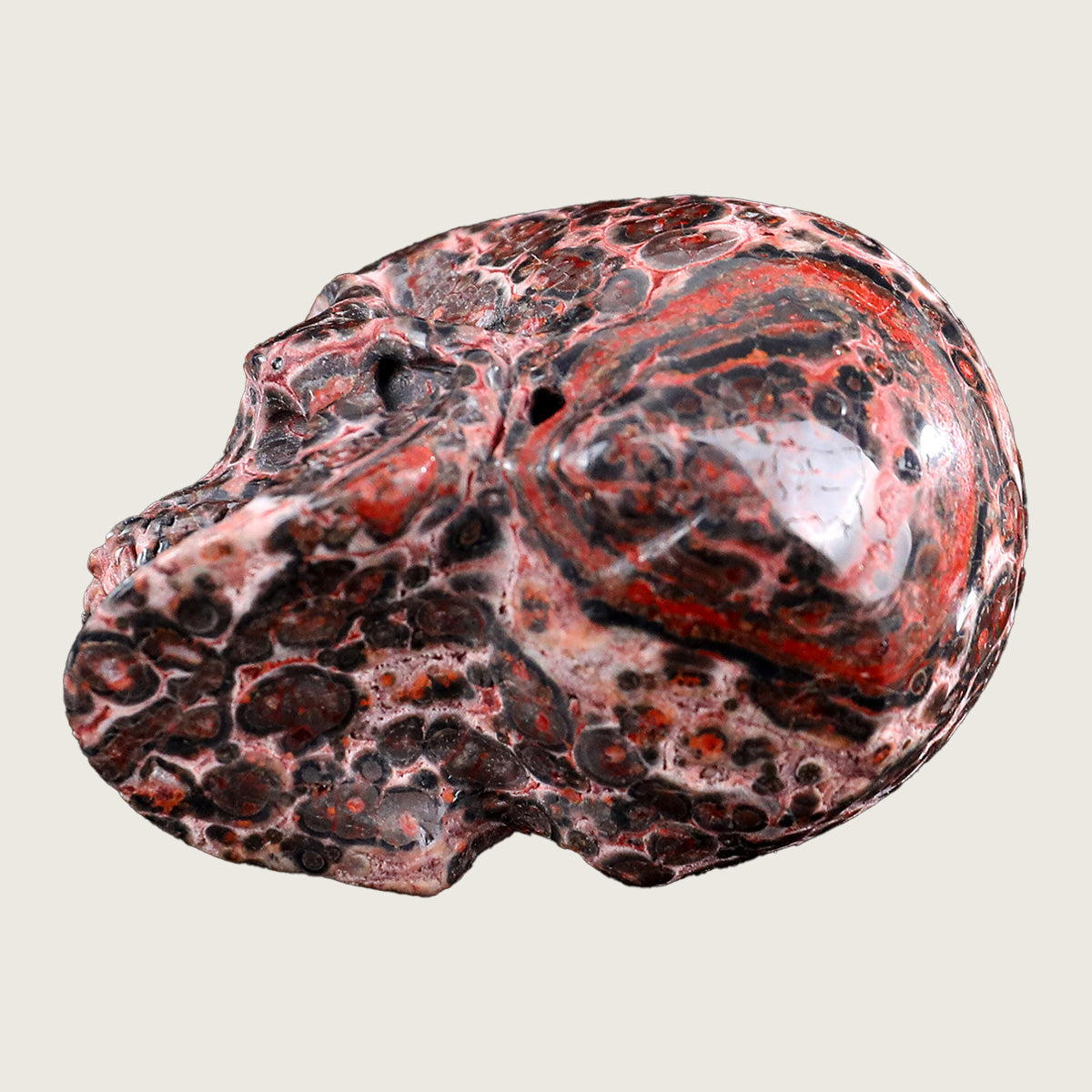 2.2" Leopard Skin Jasper Crystal Skull Carving  #SKHRLS2201