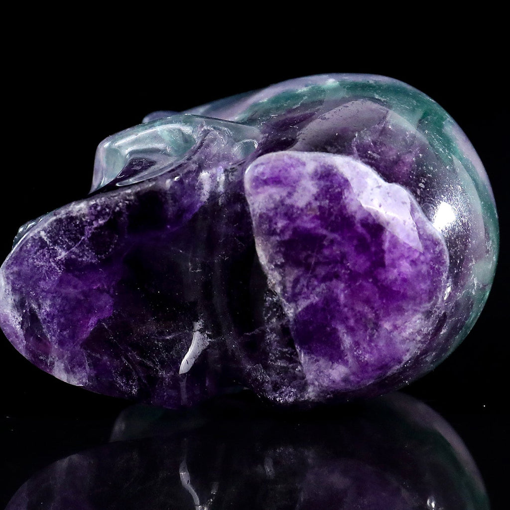 3.0" Colorful Fluorite Crystal Skull Carving  #SKH30110