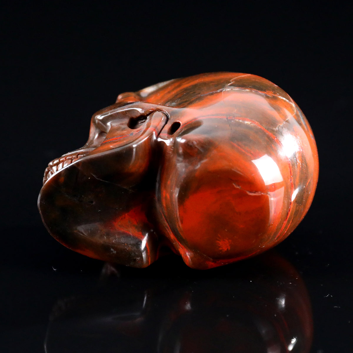 3.0" Red Jasper Crystal Skull Carving  #SKH30104