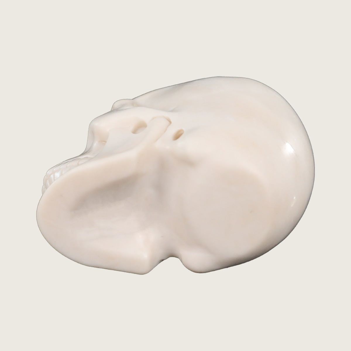3.0" White Jade Crystal Skull Carving  #SKH30053