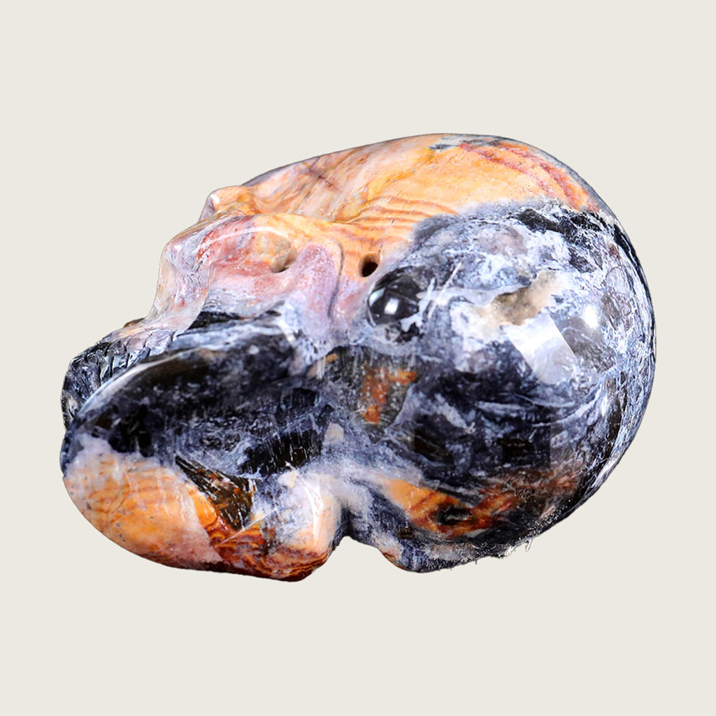3.0" Crazy Agate Crystal Skull Carving  #SKH30027
