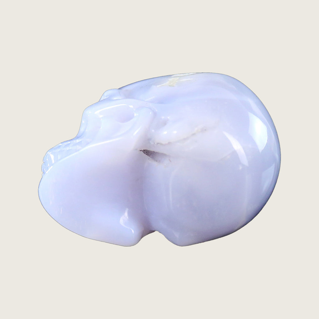 2.2" Blue Chalcedony Crystal Skull Carving  #SKH22046