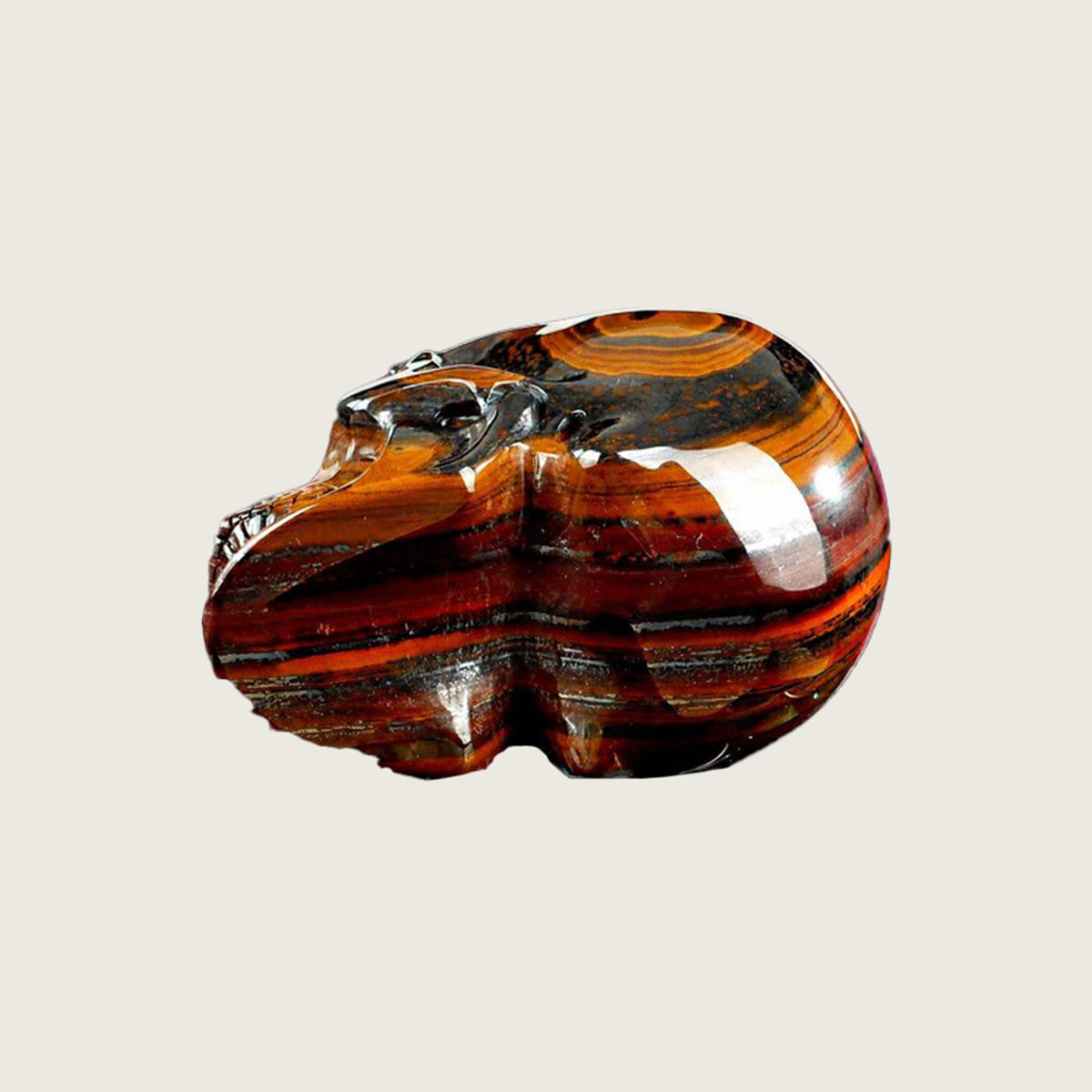 3.0" Tiger Iron Eye Agate Crystal Skull Carving  #SKH30087