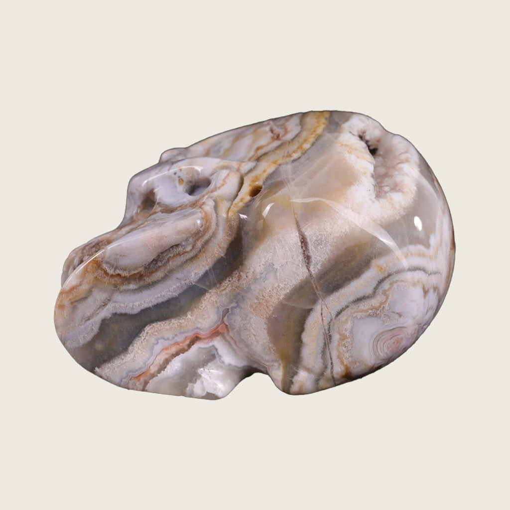 2.2" Red Crazy Lace Agate Crystal Skull Carving  #SKH22035