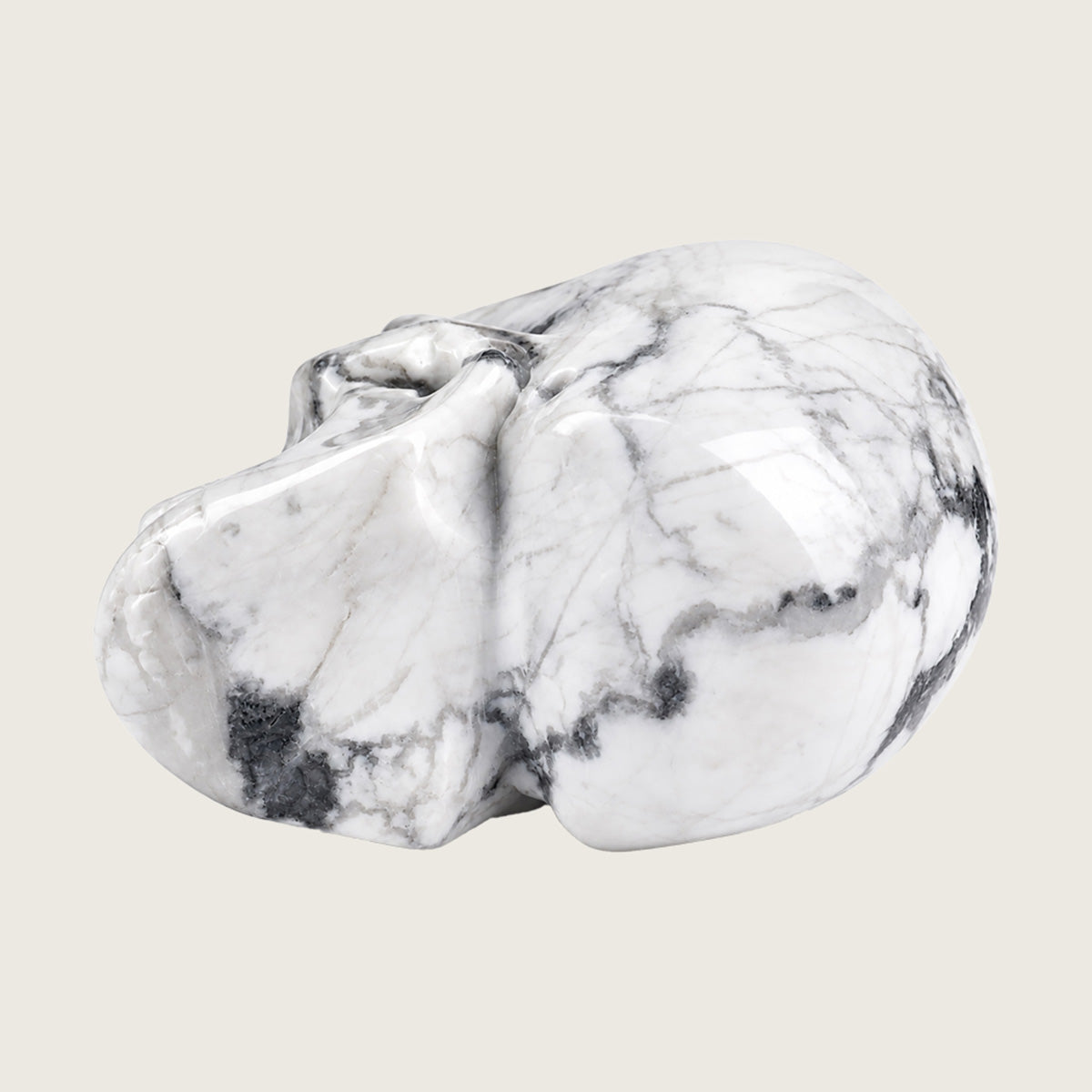 3.0" Howlite Crystal Skull Carving  #SKH30050