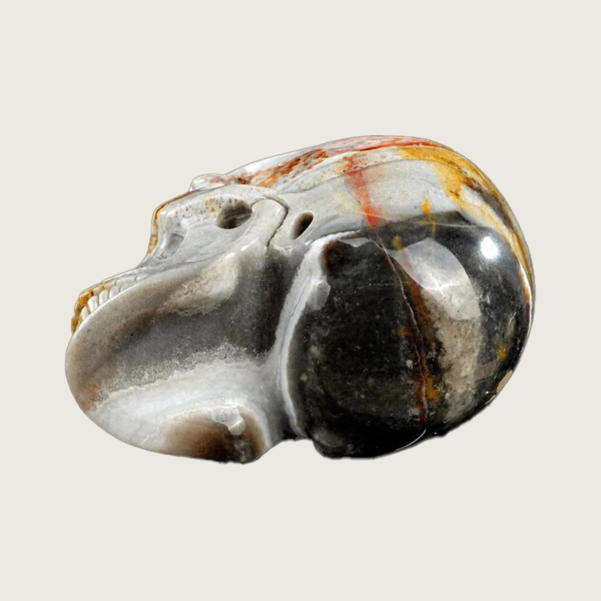 3.0" Red Lace Agate Crystal Skull Carving  #SKH30080