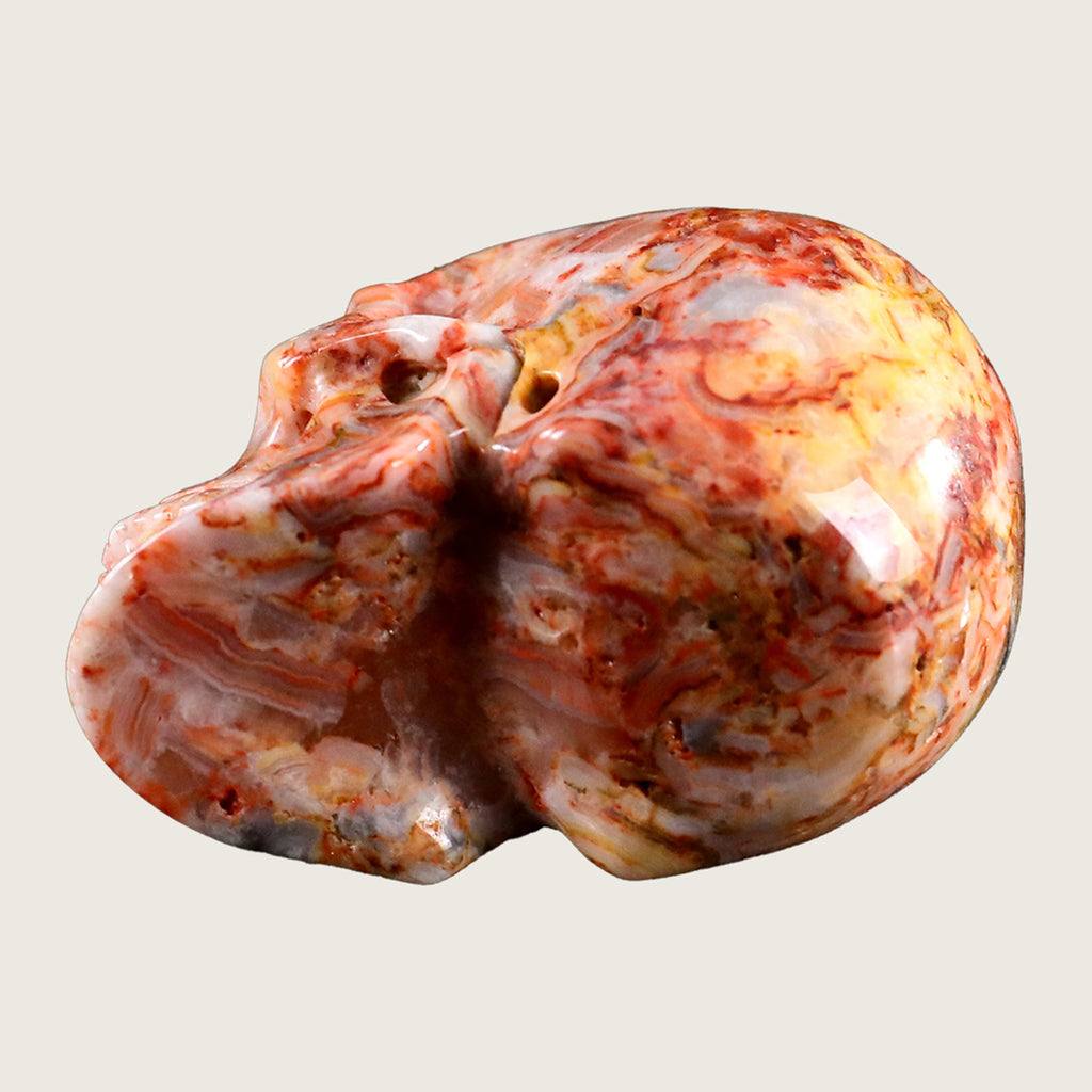 2.2" Crazy Agate Human Skull Carving  #SKH22002