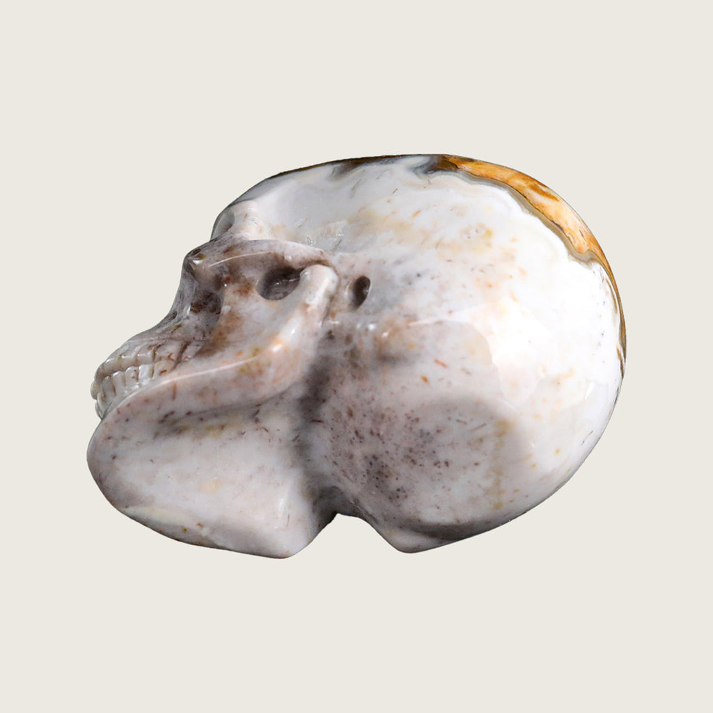 2.2" Red Lace Agate Crystal Skull Carving  #SKH22045