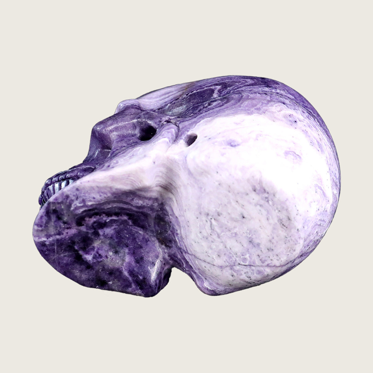 3.0" Purple Malachite Human Skull Carving  #SKH30006