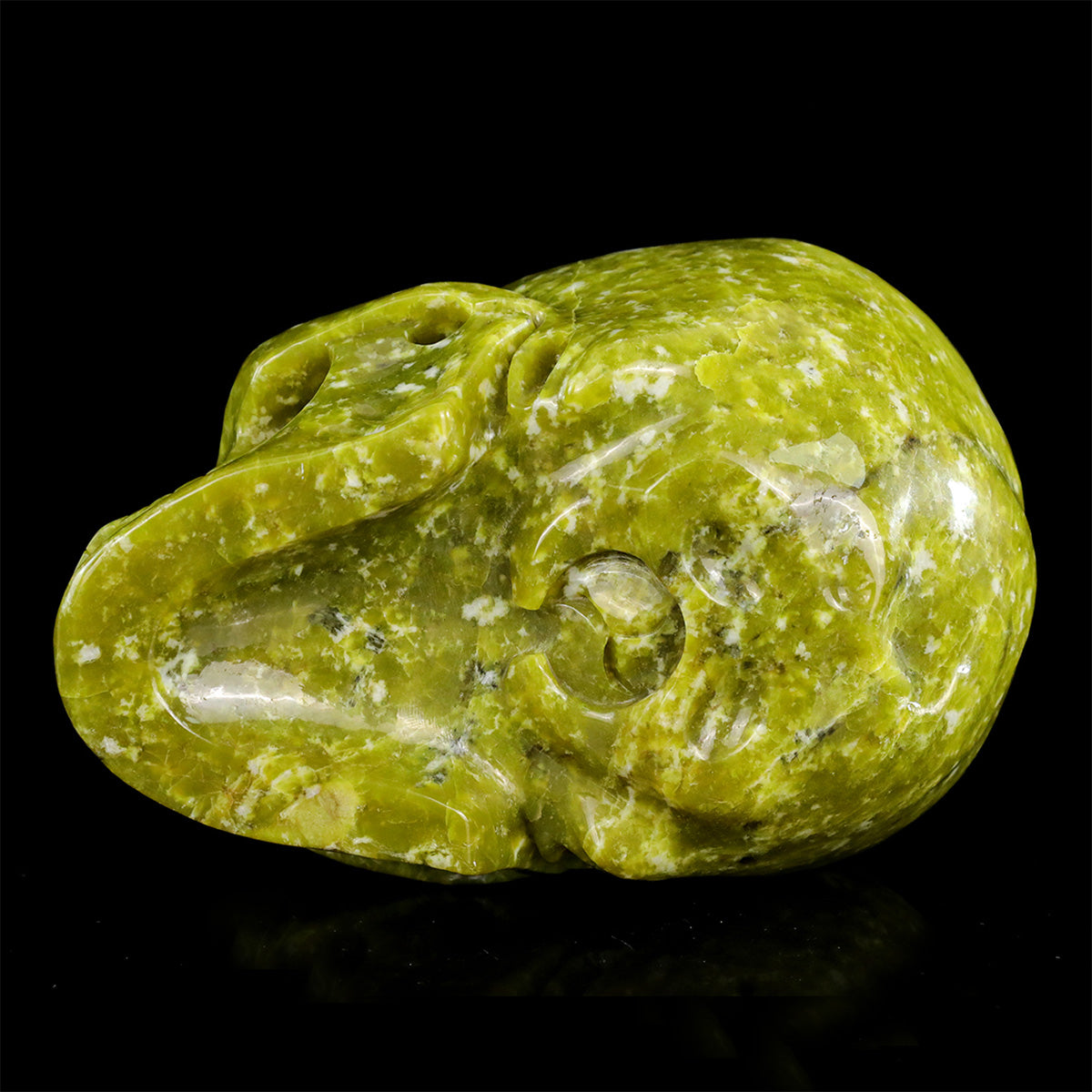 8.0" Serpentine Jade Crystal Skull Carving  #SCS0025