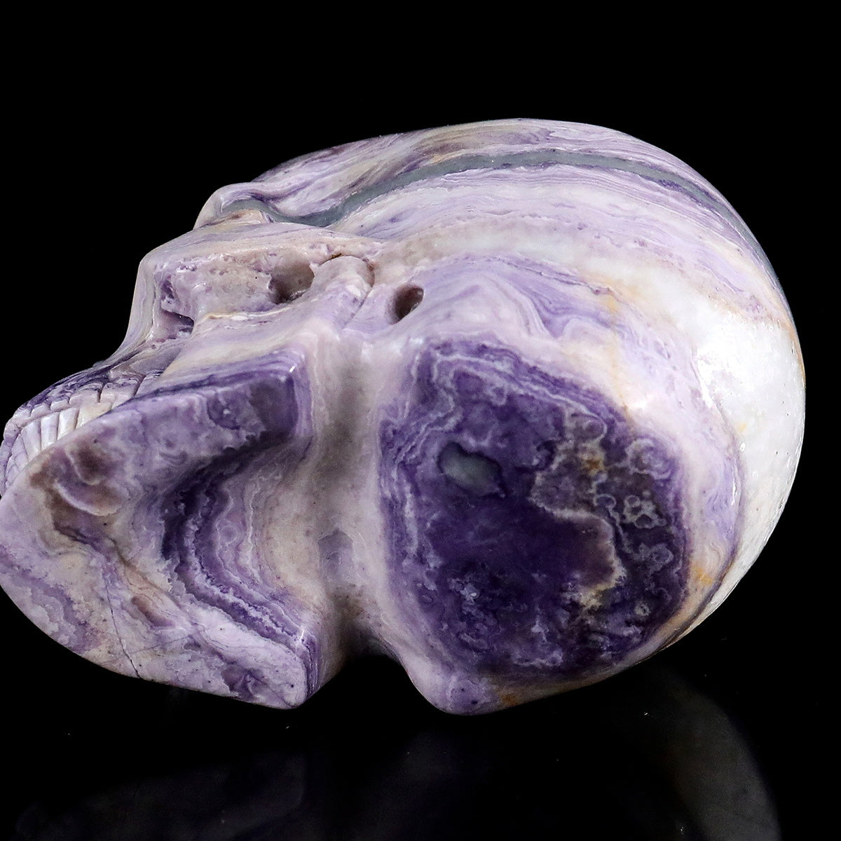 3.0" Purple Malachite Crystal Skull Carving  #SKH30099