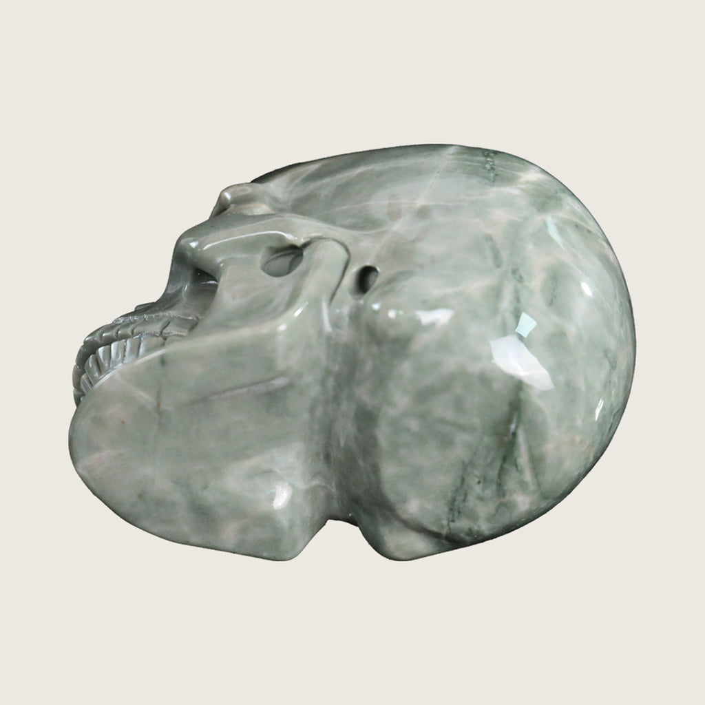 3.0" Nine Dragon Jade Crystal Skull Carving  #SKH30063