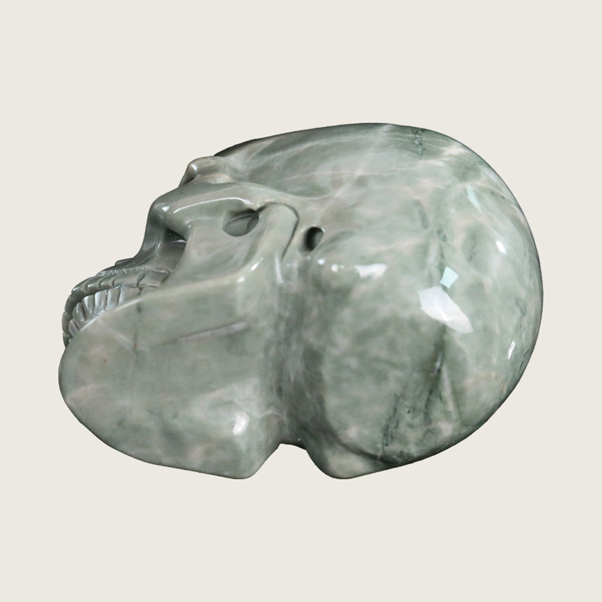 3.0" Nine Dragon Jade Crystal Skull Carving  #SKH30063