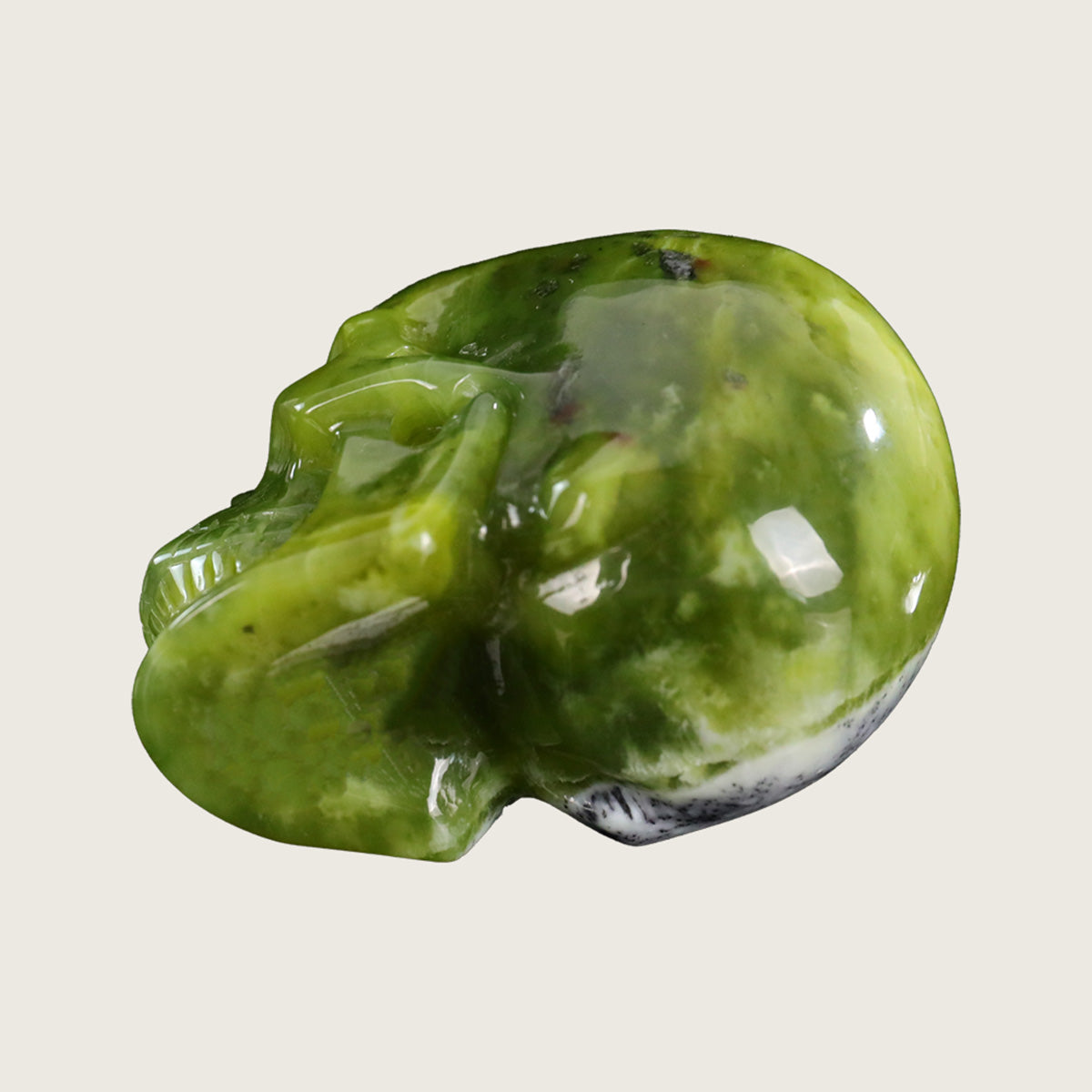 3.0" Xiuyan Jade Crystal Skull Carving  #SKH30049