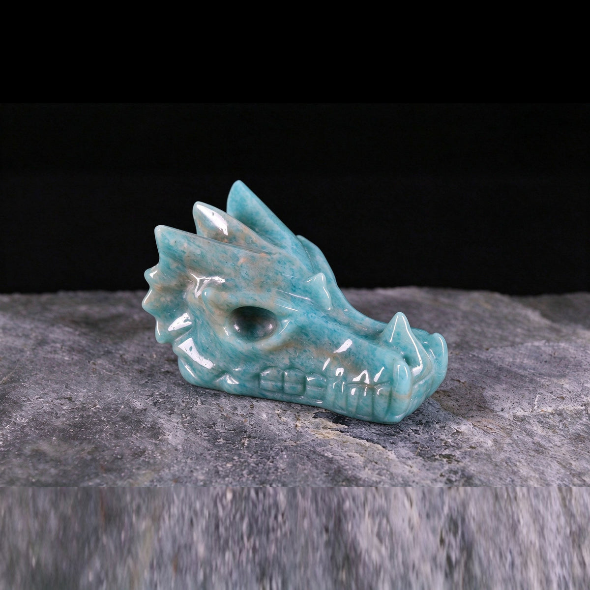 2.5" Amazonite Dragon Skull Carving  #CSC0025