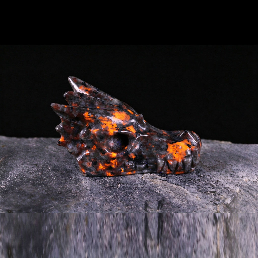 2.5" Yooperlite Dragon Skull Carving  #CSC0028