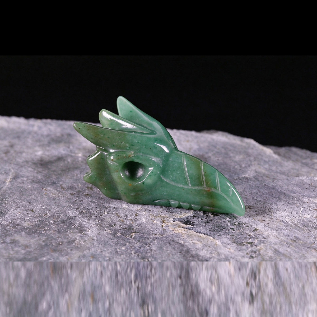 2.5" Green Aventurine Phoenix Skull Carving  #CSC0024