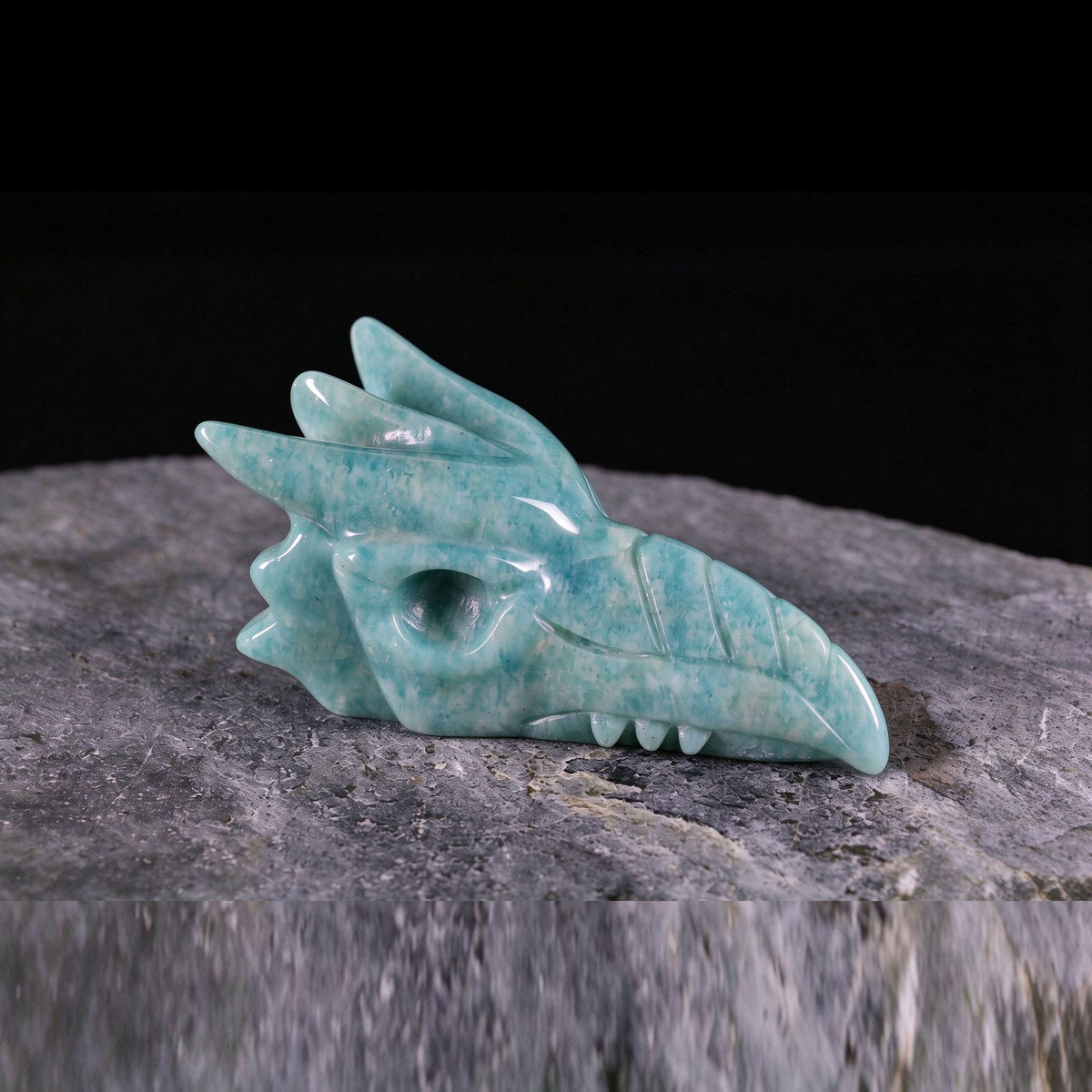 2.5" Amazonite Phoenix Skull Carving  #CSC0026