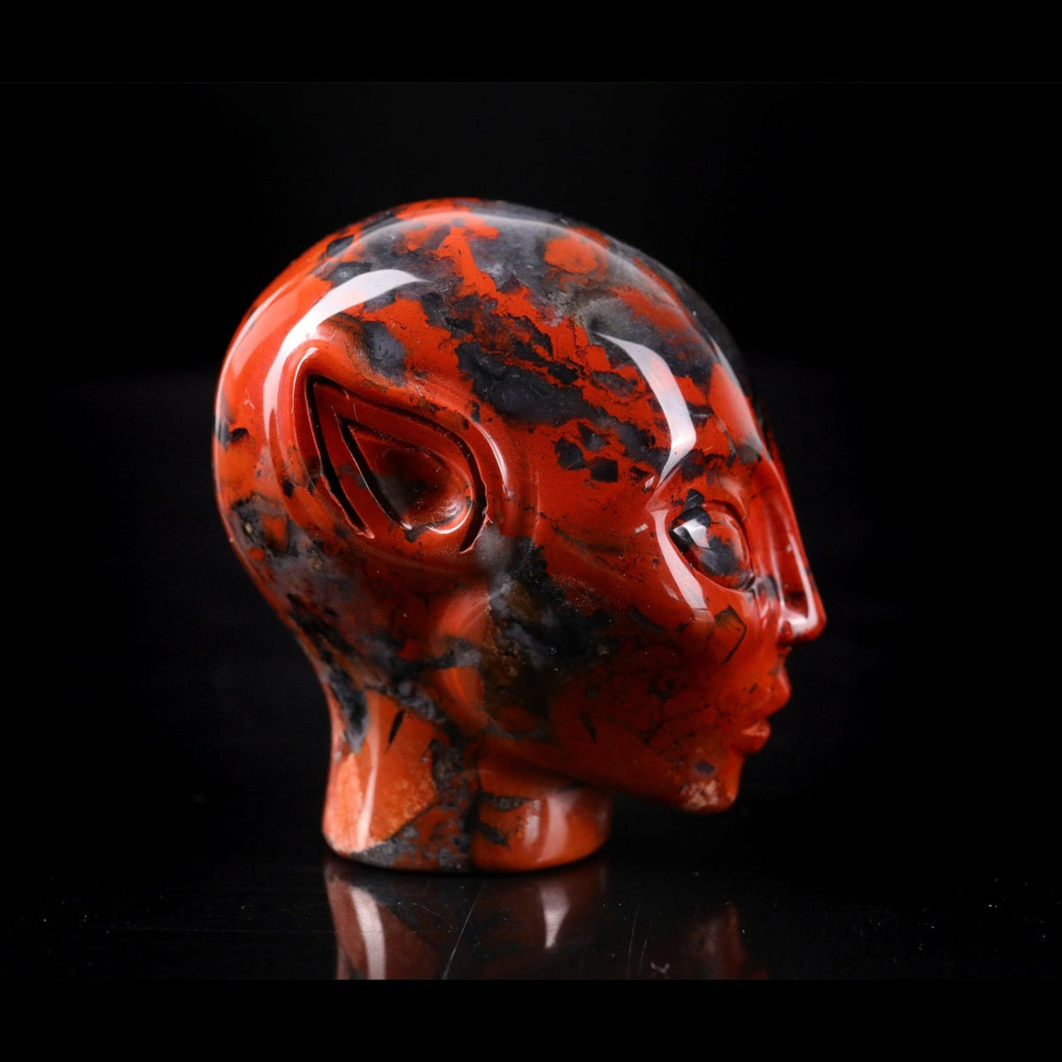 2.0" Red Jasper Alien Skull Carving  #CSC0031