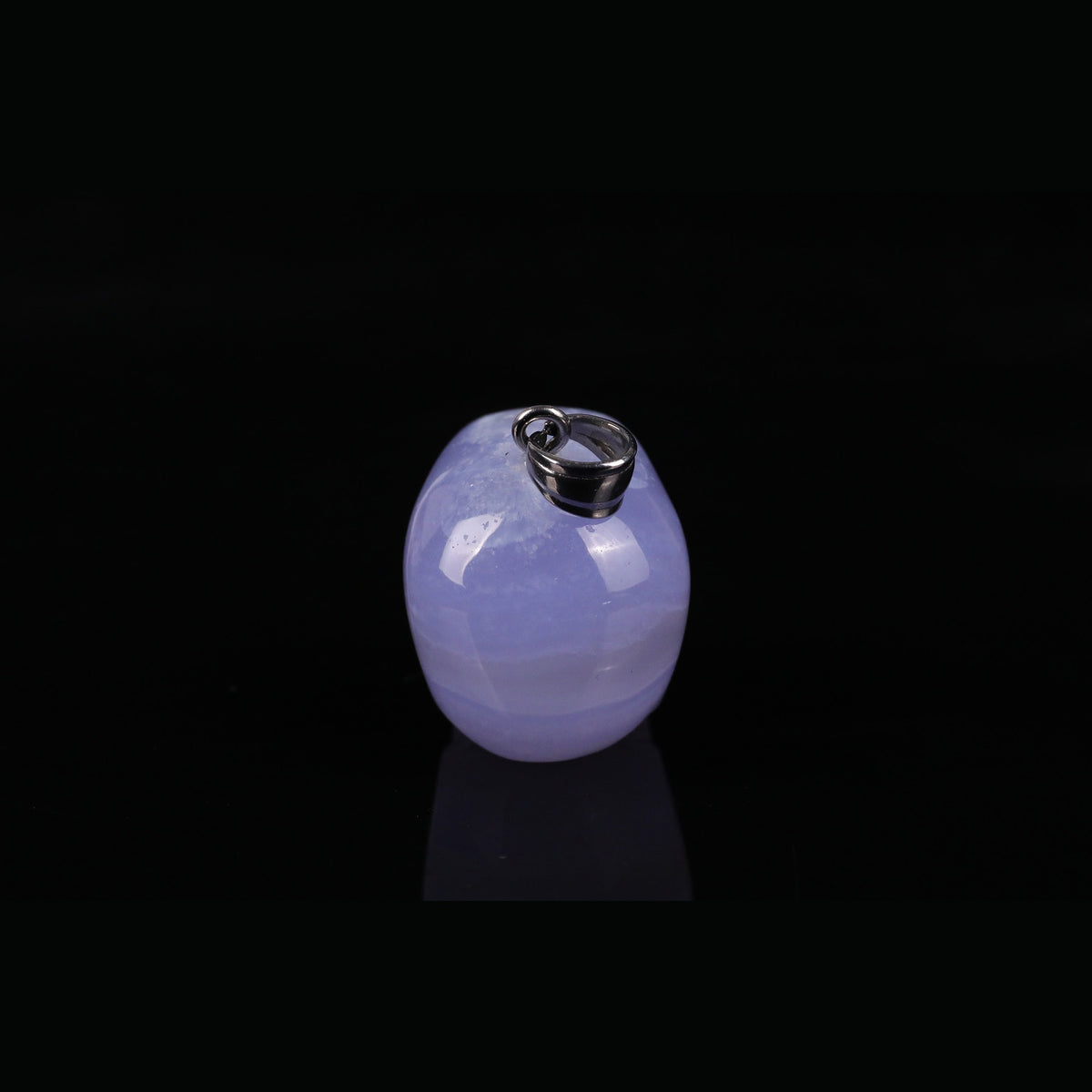 1.1" Blue Lace Agate Skull Pendant Carving  #CSC0051