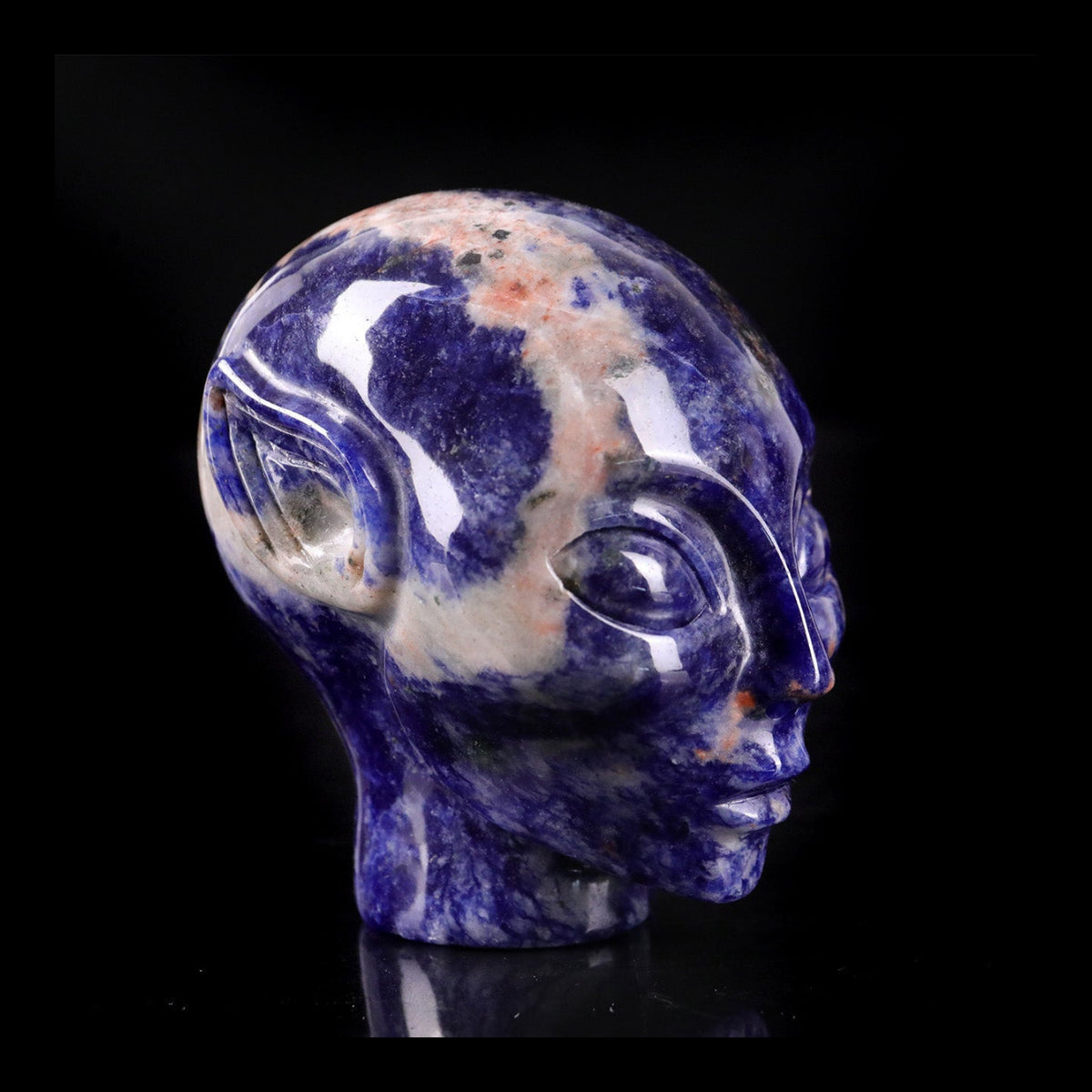 3.0" Sodalite Alien Skull Carving  #CSC0030