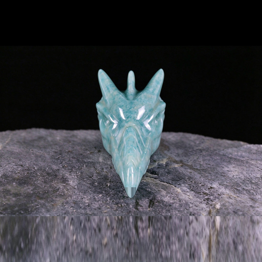 2.5" Amazonite Dragon Skull Carving  #CSC0025