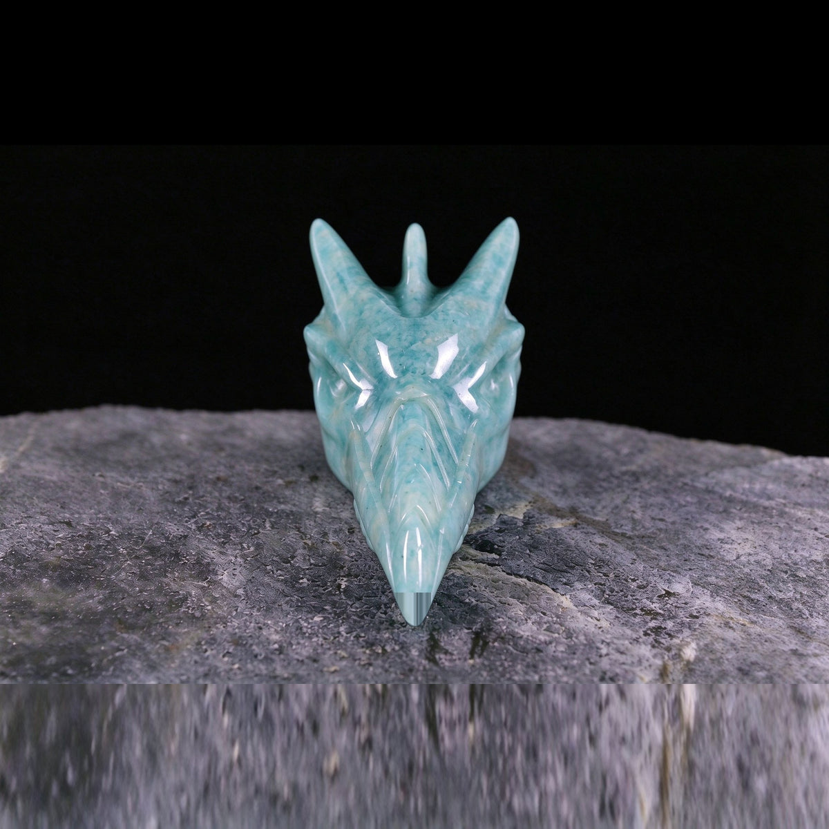 2.5" Amazonite Dragon Skull Carving  #CSC0025