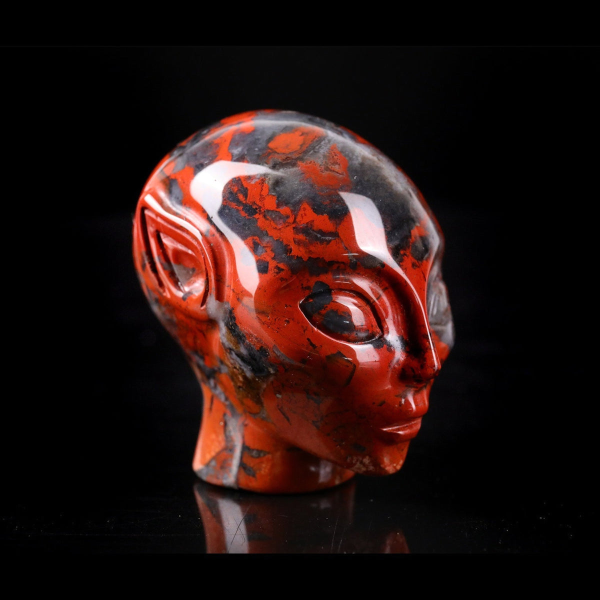 2.0" Red Jasper Alien Skull Carving  #CSC0031