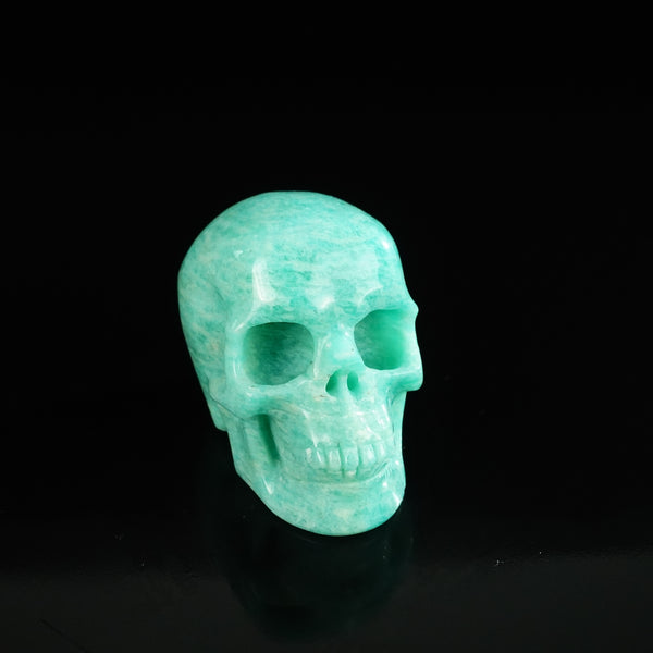 2.2" Amazonite Crystal Skull Carving - Unique Piece #AA01 - alternate view