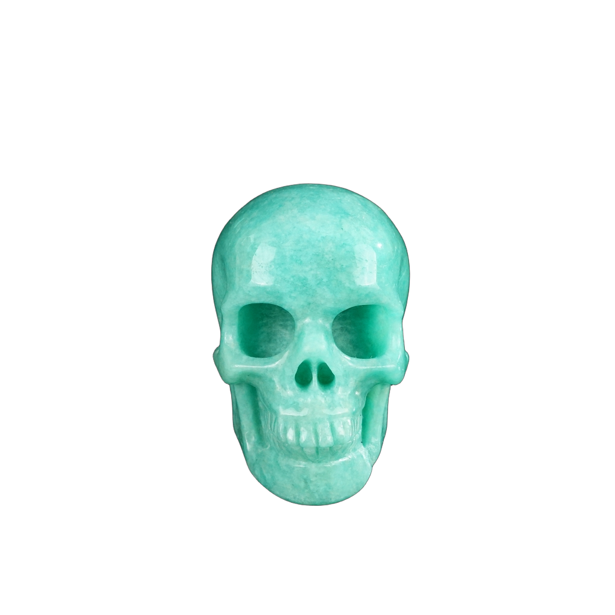 2.2" Amazonite Crystal Skull Carving - Hand Carved Decor
