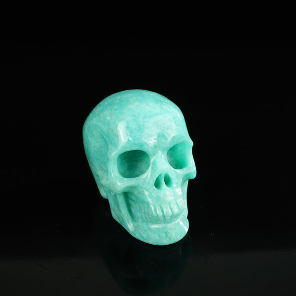 2.2" Amazonite Crystal Skull Carving - Unique Piece #AA02 - alternate view