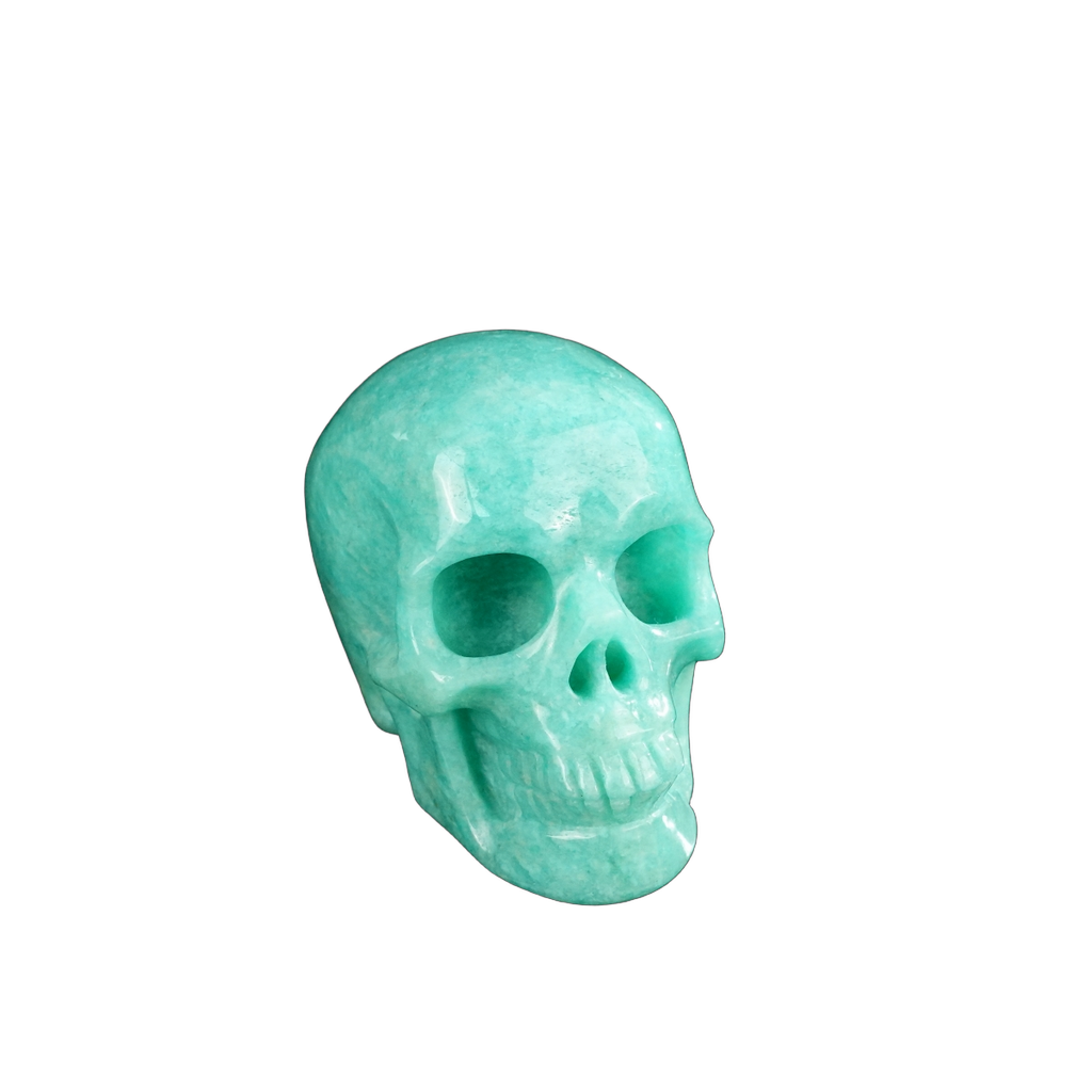 2.2" Amazonite Crystal Skull Carving - Hand Carved Decor