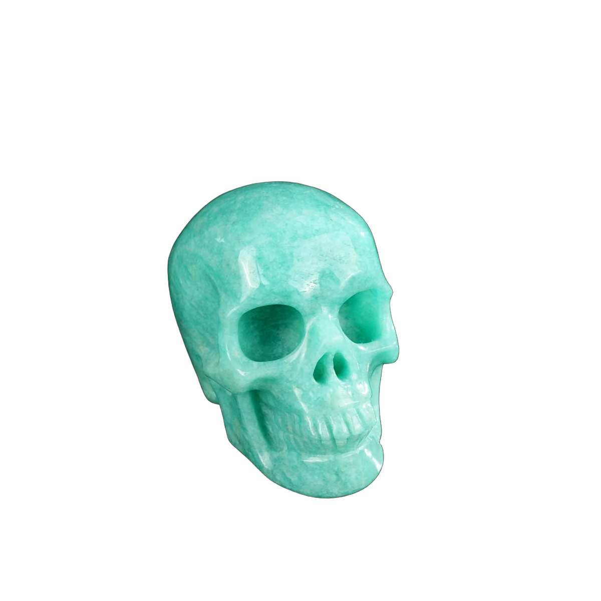 2.2" Amazonite Crystal Skull Carving - Hand Carved Decor