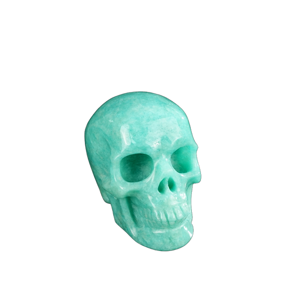 2.2" Amazonite Crystal Skull Carving - Hand Carved Decor - alternate view