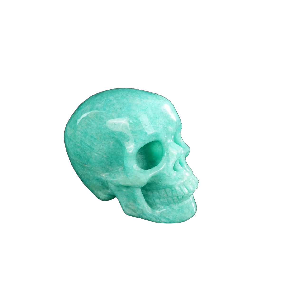 2.2" Amazonite Crystal Skull Carving - Hand Carved Decor