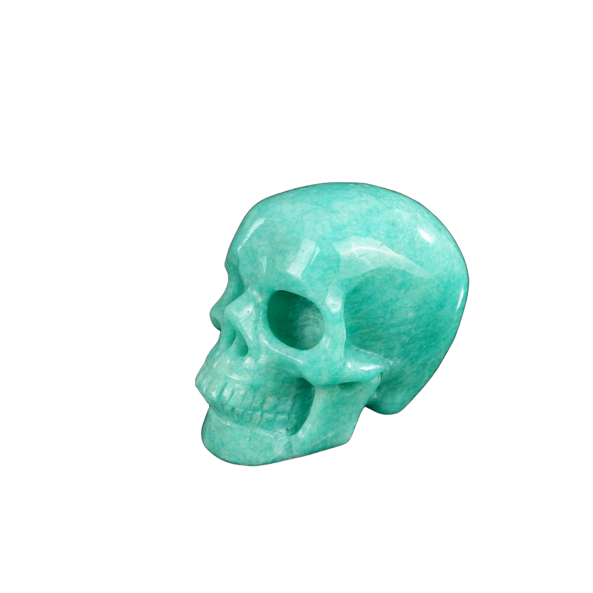 2.2" Amazonite Crystal Skull Carving - Hand Carved Decor