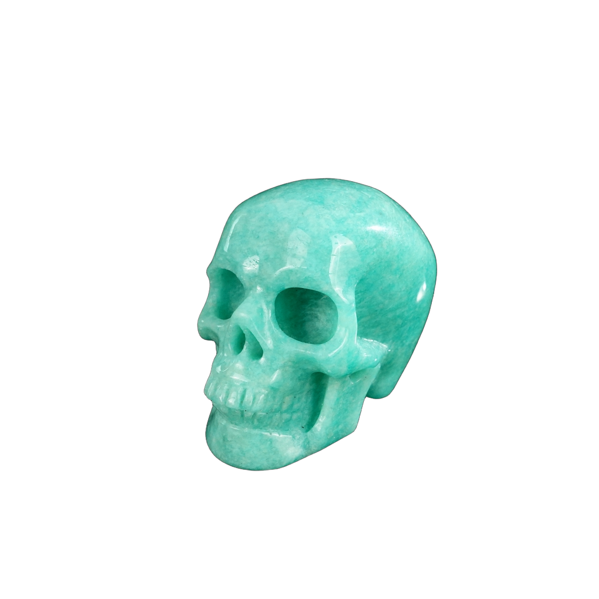 2.2" Amazonite Crystal Skull Carving - Hand Carved Decor