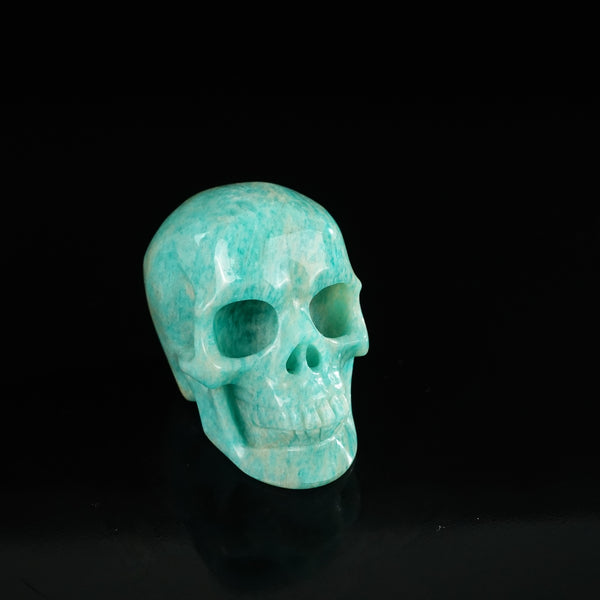 2.2" Amazonite Crystal Skull Carving - Unique Piece #AA05 - alternate view