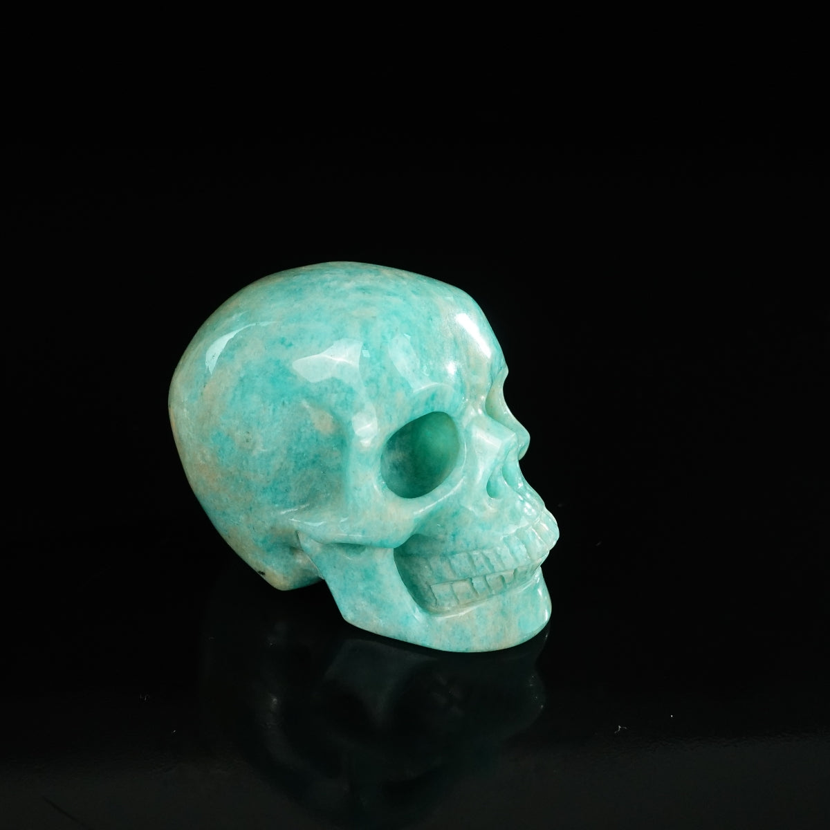 2.2" Amazonite Crystal Skull Carving - Unique Piece #AA05