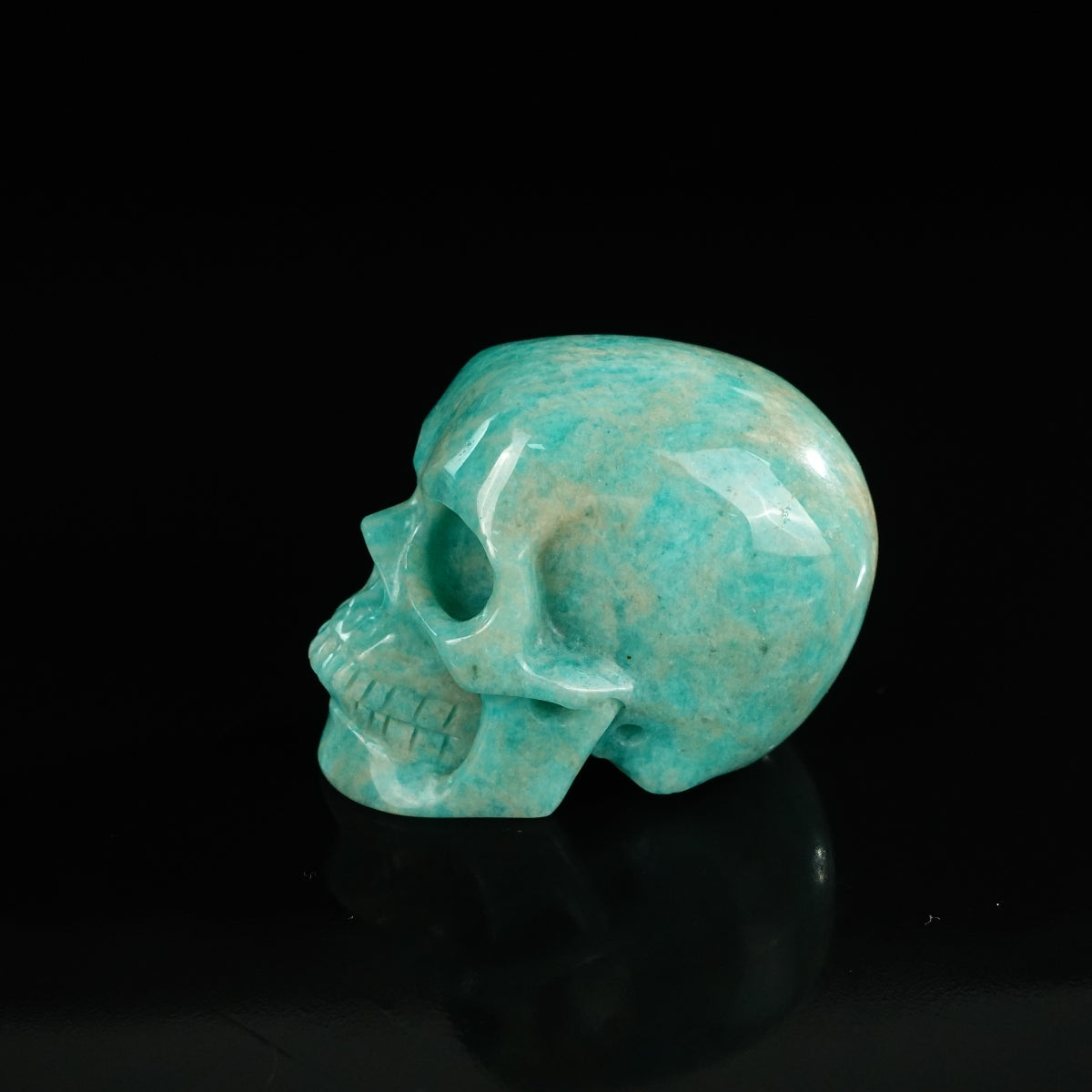 2.2" Amazonite Crystal Skull Carving - Unique Piece #AA05